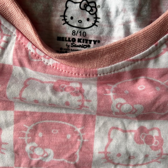 Sanrio Hello Kitty Pink and White Graphic Tee for Girls. - Picture 4 of 4